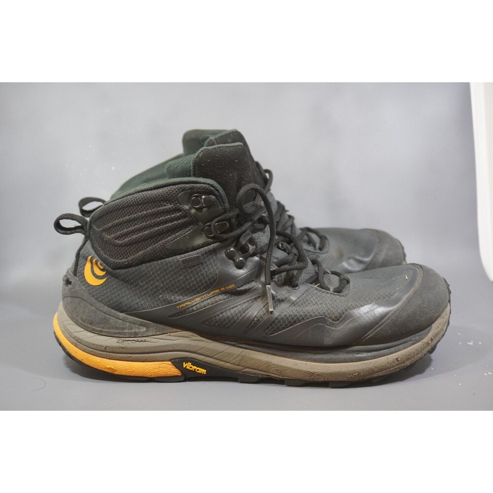 Topo Athletic Trailventure 2 WP Mens Sz 12.5 Vibram Hiking Boots Charcoal Orange